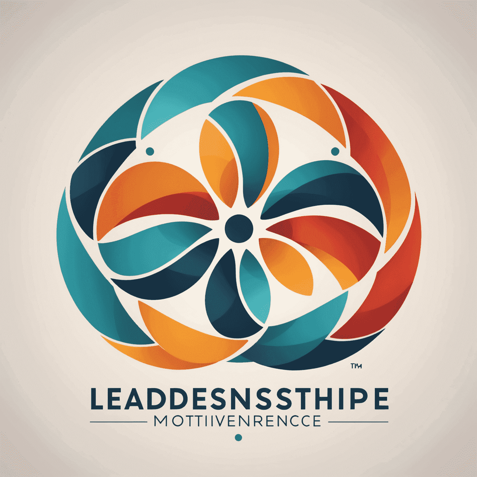 Leadership and Motivation Conference Logo featuring abstract shapes representing teamwork and growth