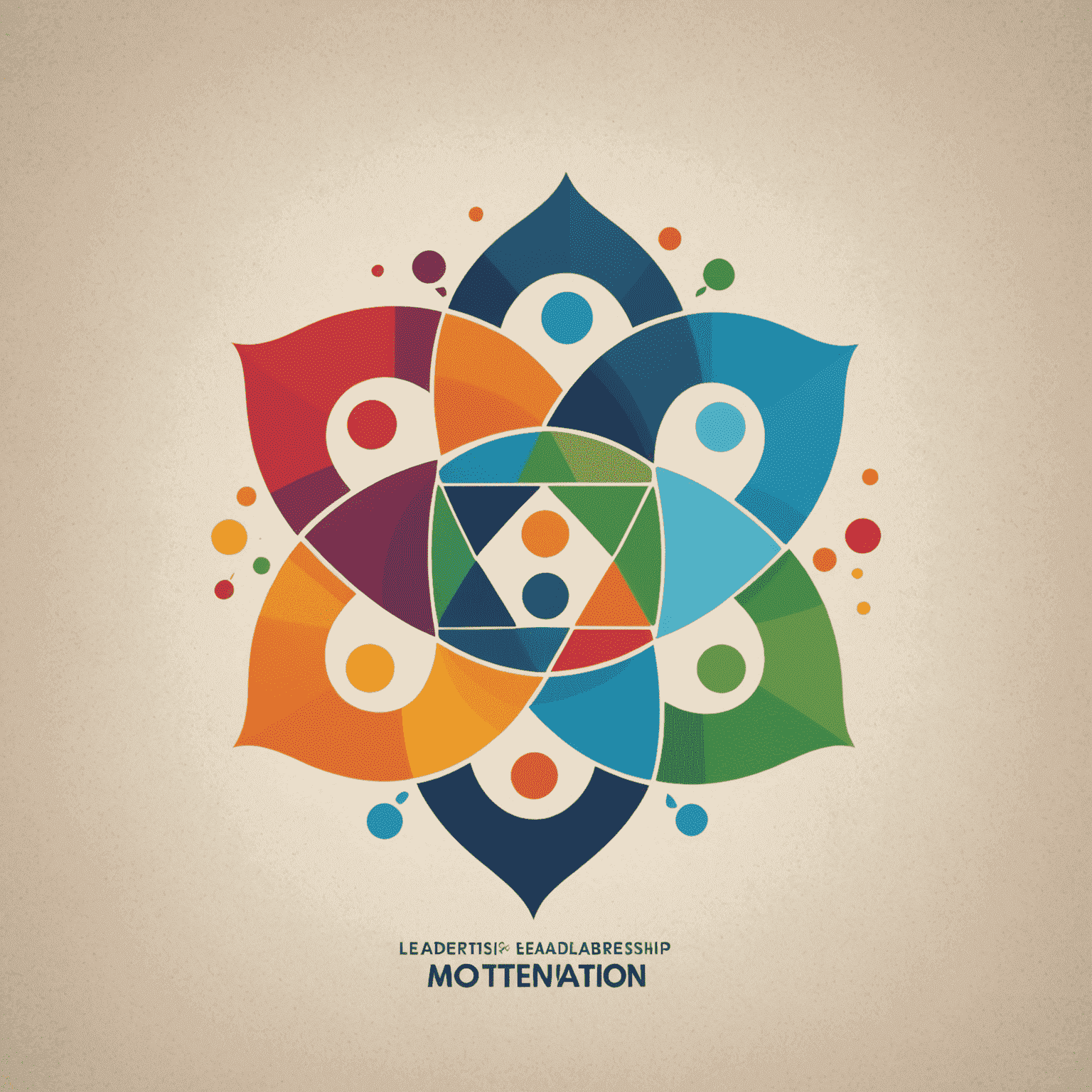Leadership and Motivation Conference Logo featuring abstract shapes representing teamwork and growth