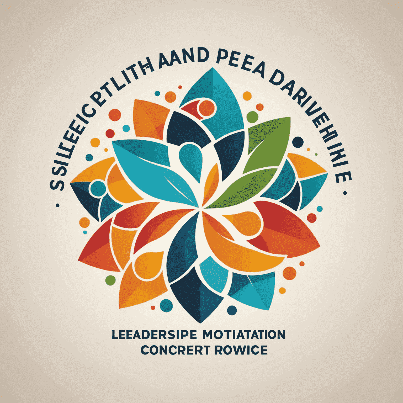Leadership and Motivation Conference Logo featuring abstract shapes representing teamwork and growth