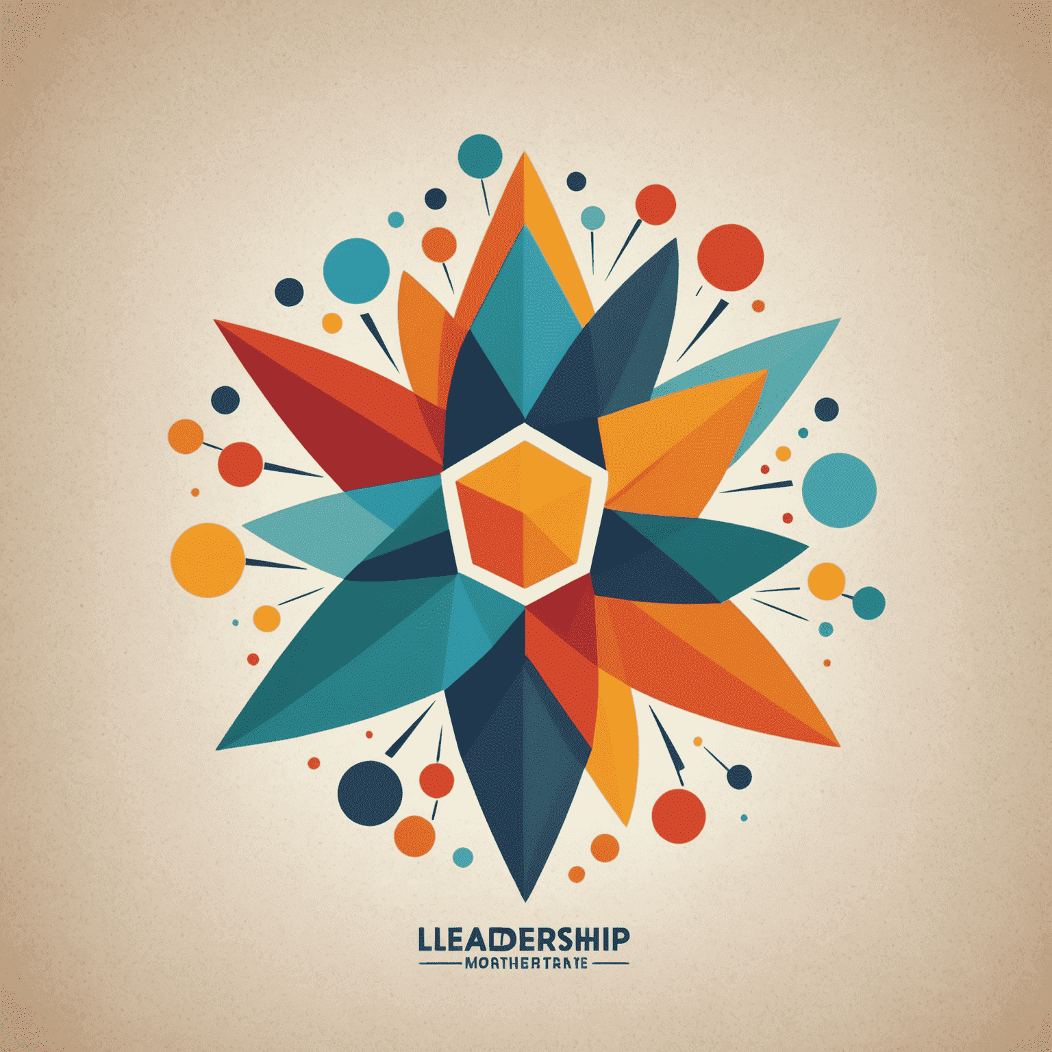 Leadership and Motivation Conference Logo featuring abstract shapes representing teamwork and growth