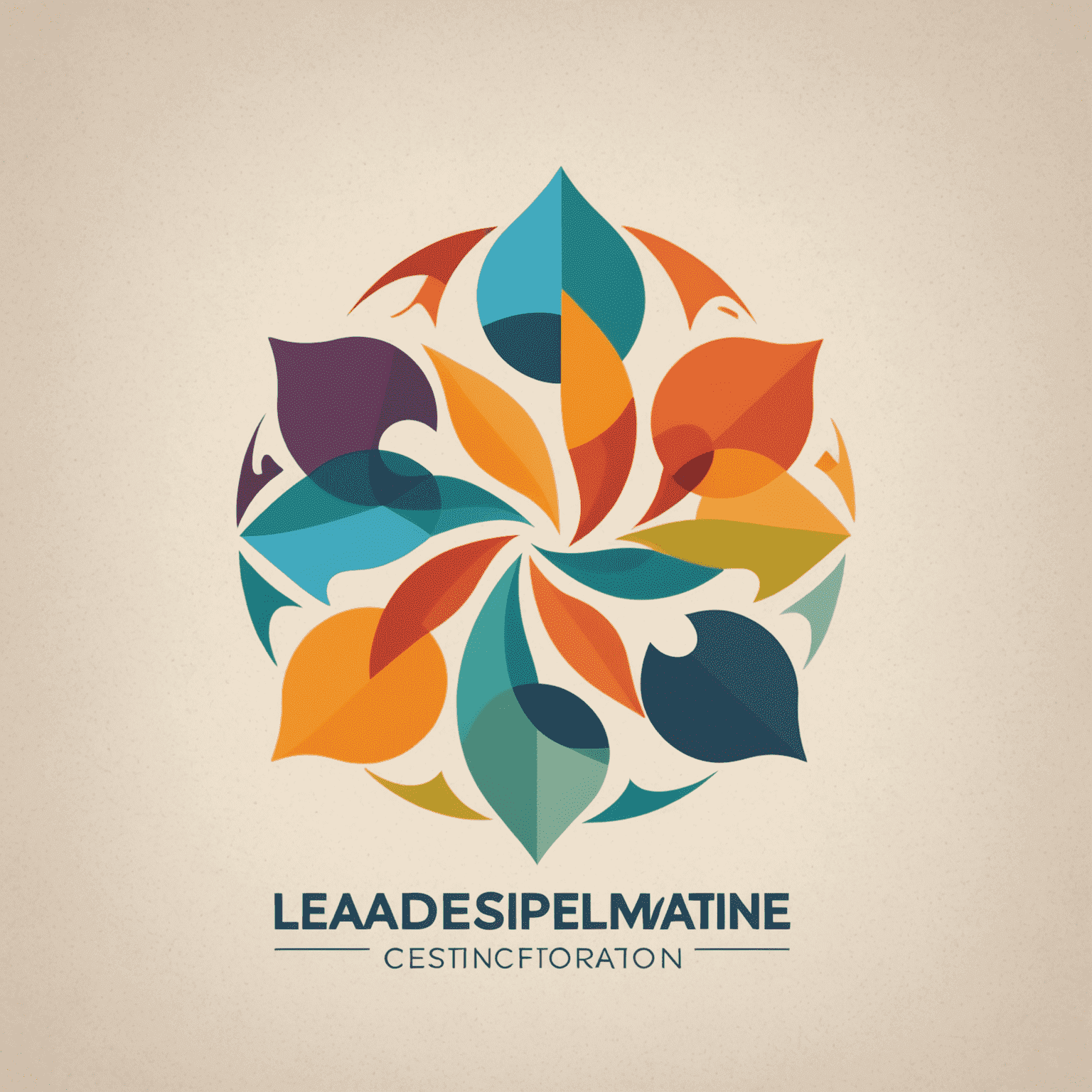 Leadership and Motivation Conference Logo featuring abstract shapes representing teamwork and growth