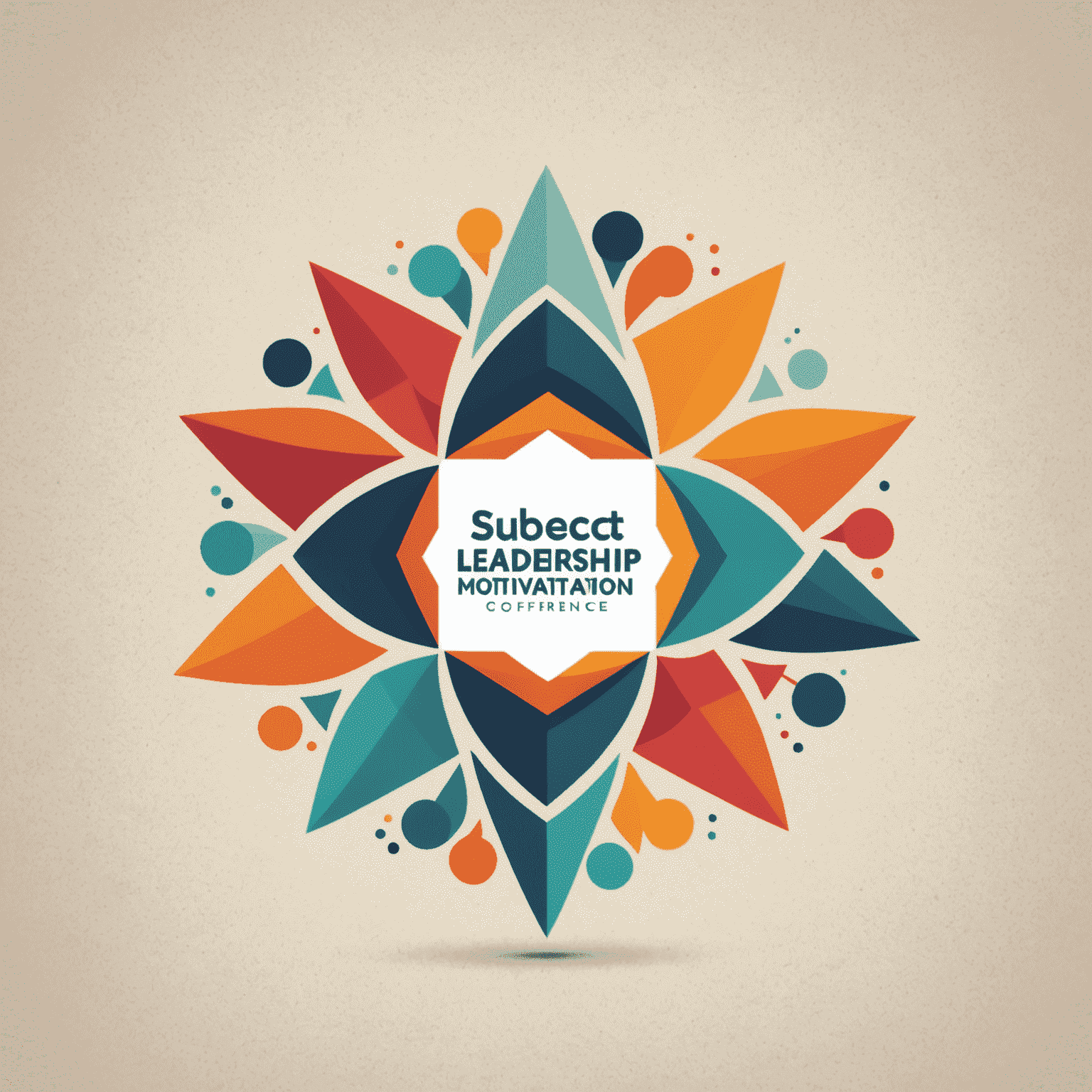Leadership and Motivation Conference Logo featuring abstract shapes representing teamwork and growth